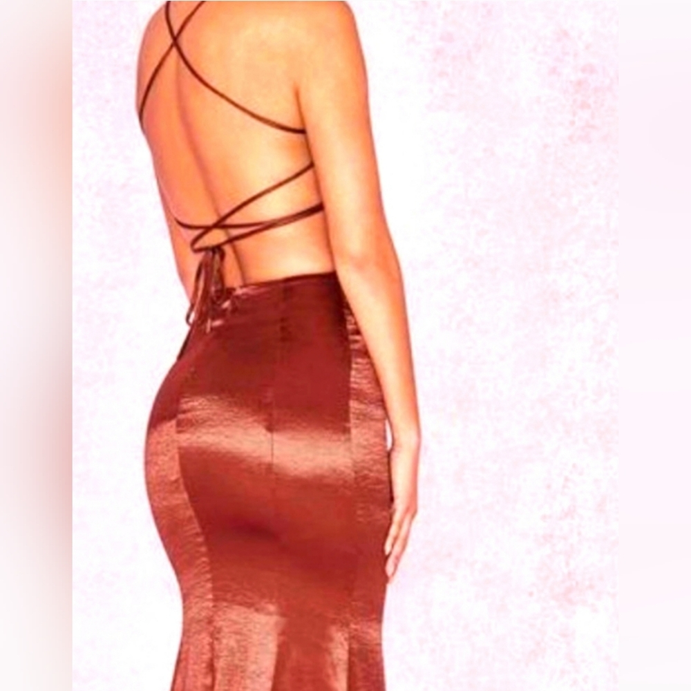 House of CB Backless "Rust" Dress
